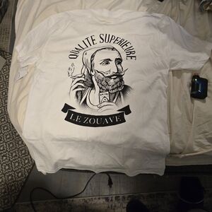Le Zouave Graphic White Tee - Black Print